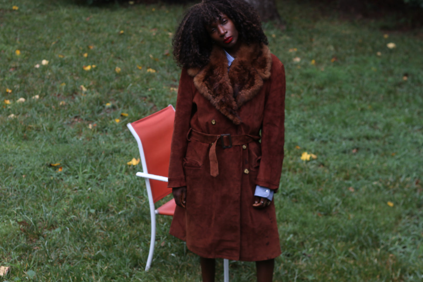Vintage 70s Wild 'N' Woolly Sheepskin Coat | Rust Suede Penny Lane
