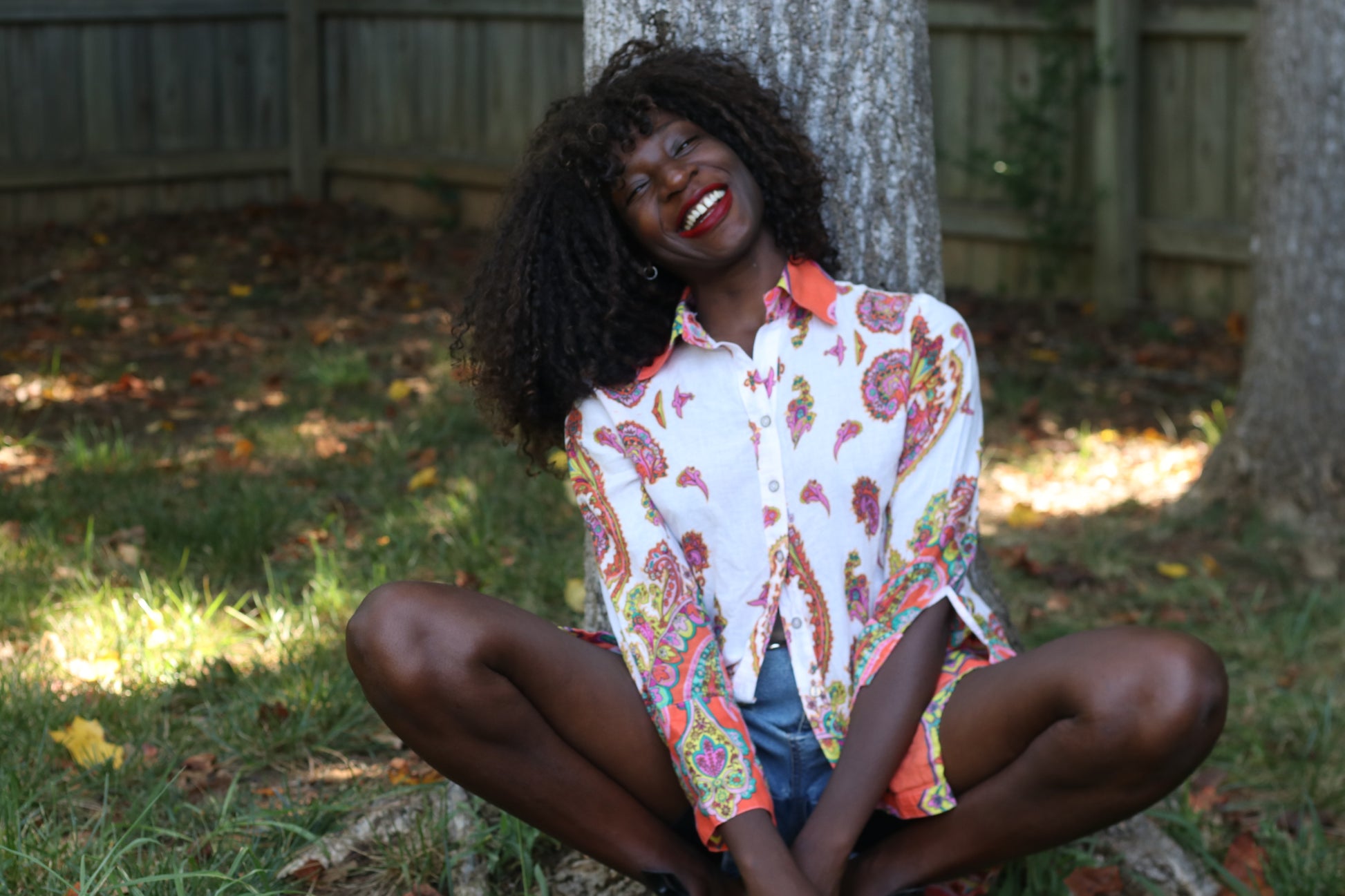 Bella Sky 70s Style Paisley Cotton Shirt