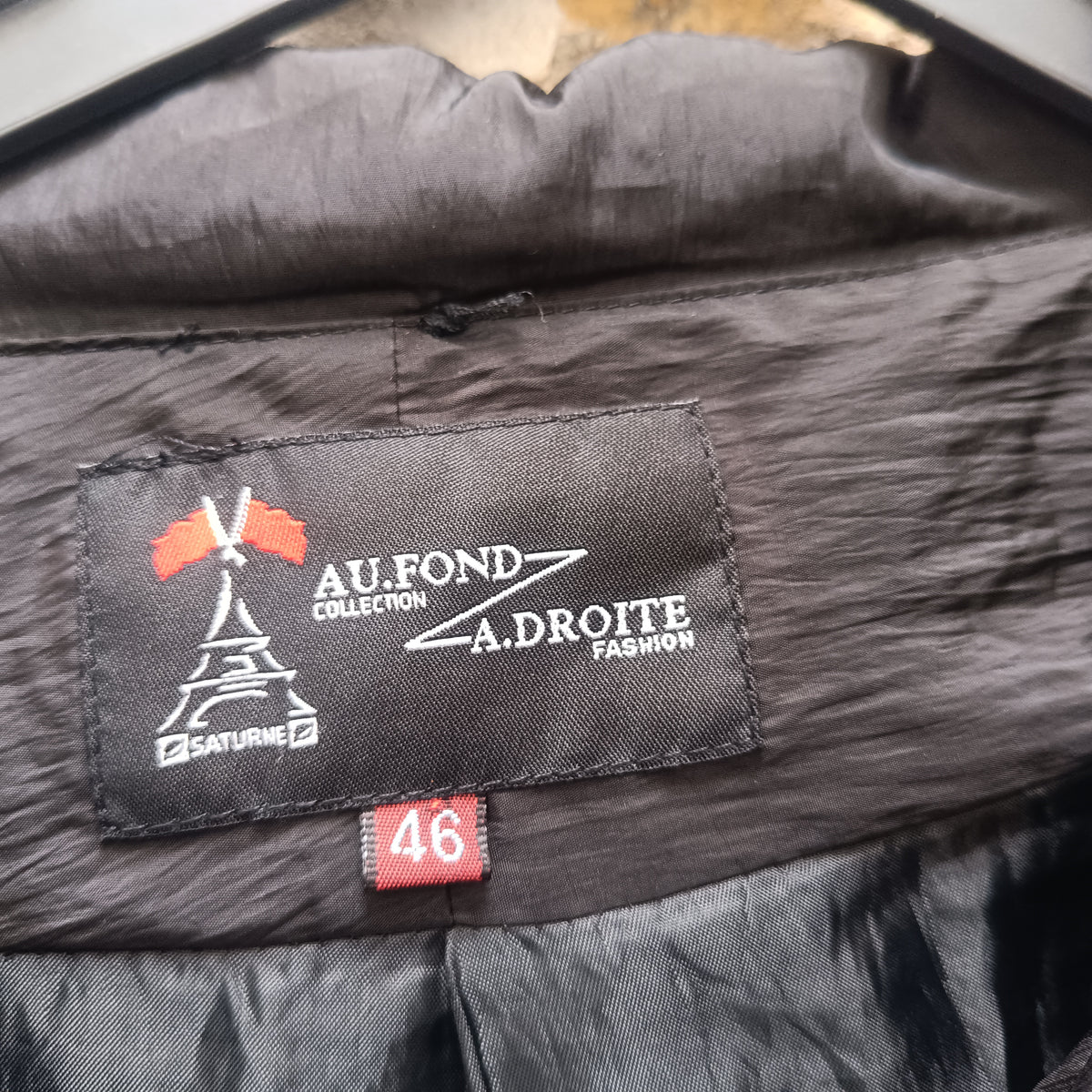 Vintage Black Statement Coat - Avant Garde Gem Cuffed Jacket - L