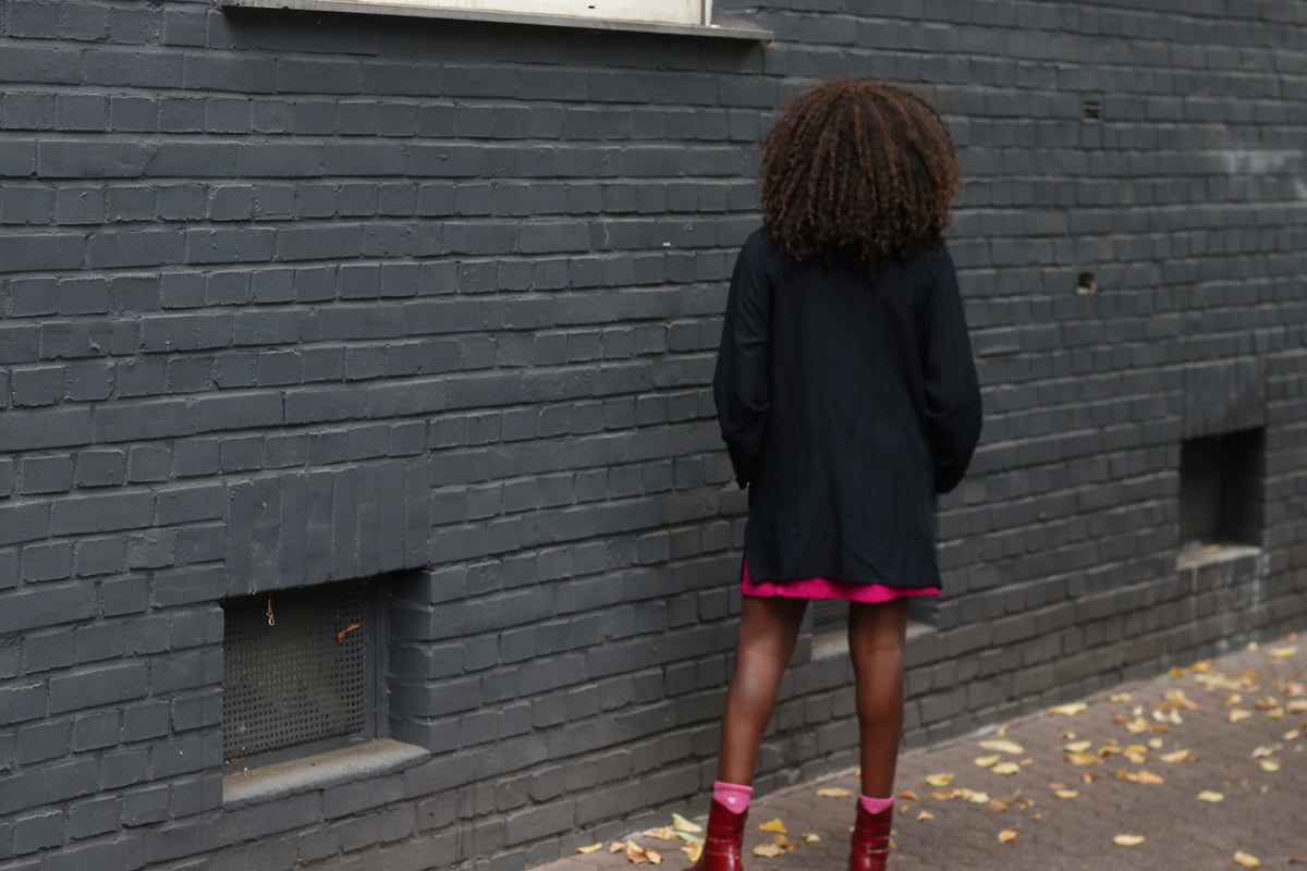 Vintage Black Oversized Utility Jacket | 90s Shirt Coat M/L