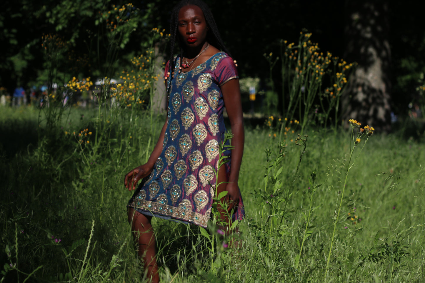 Vintage Indian Kurti Tunic Dress - Embroidered Boho Y2K Mini