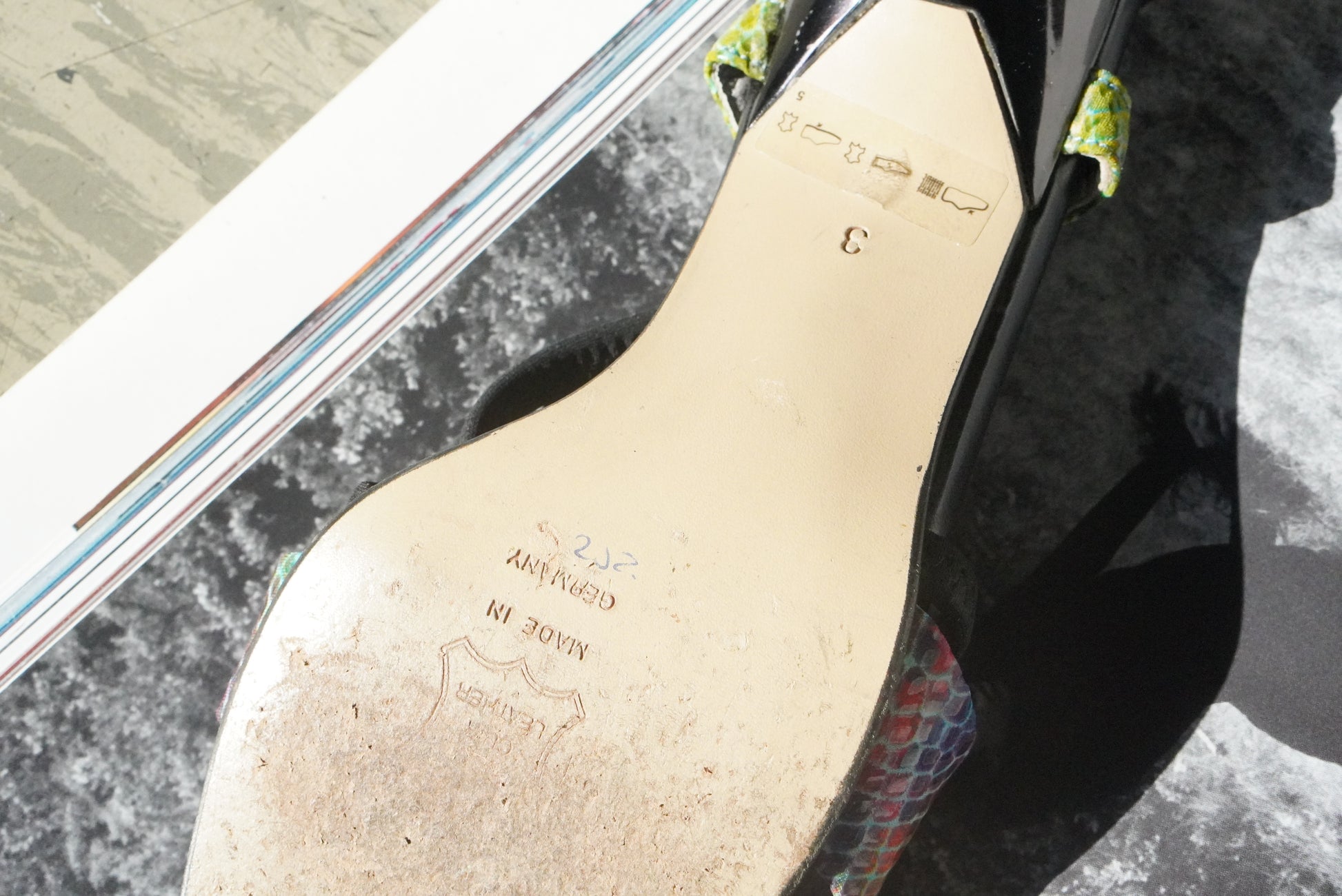 Rainbow Snakeskin  Print Sandals | Vintage Y2K Strappy Heels - Size EU 35.5