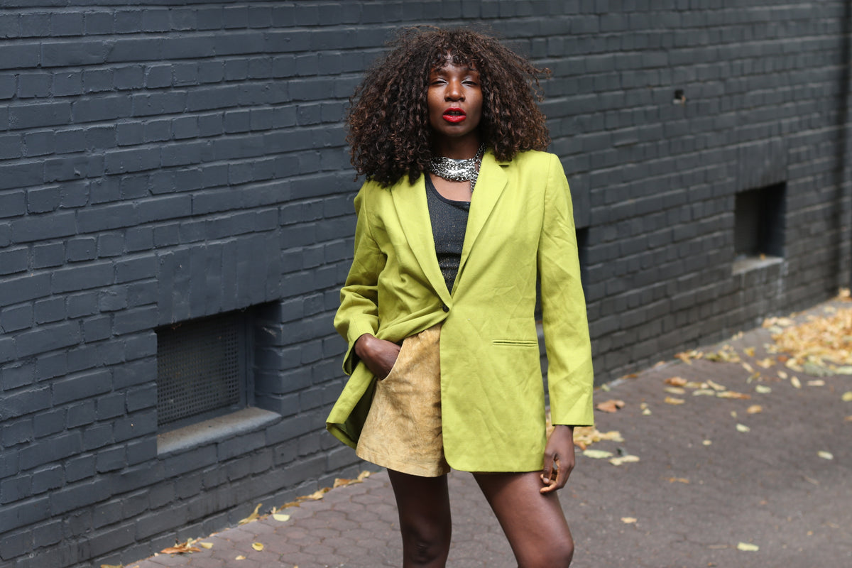 Harvé Benard Women's Wool Blazer, Size 6, Green