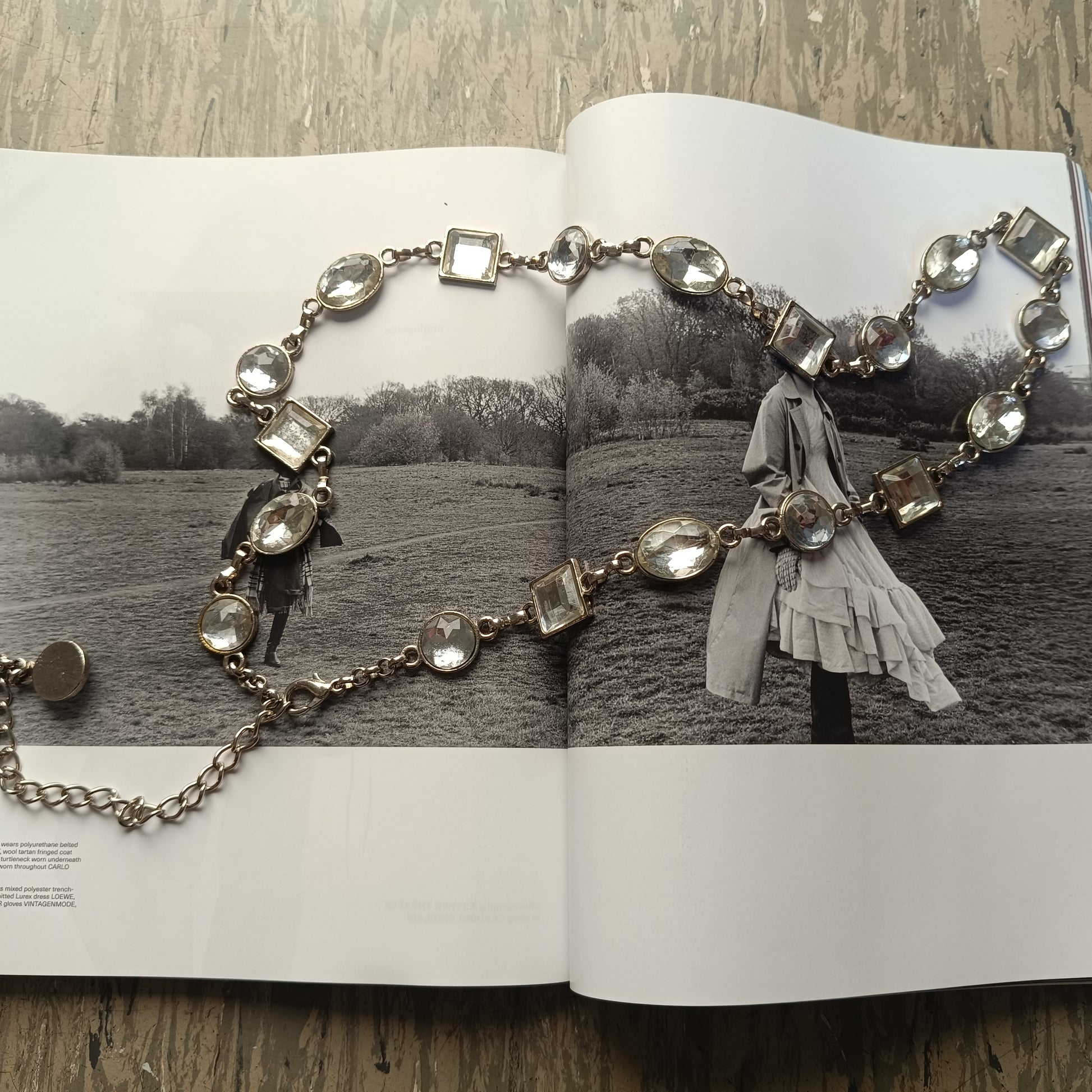 Vintage Y2k Rhinestone Belt | Adjustable Clear Crystal Chain Belt
