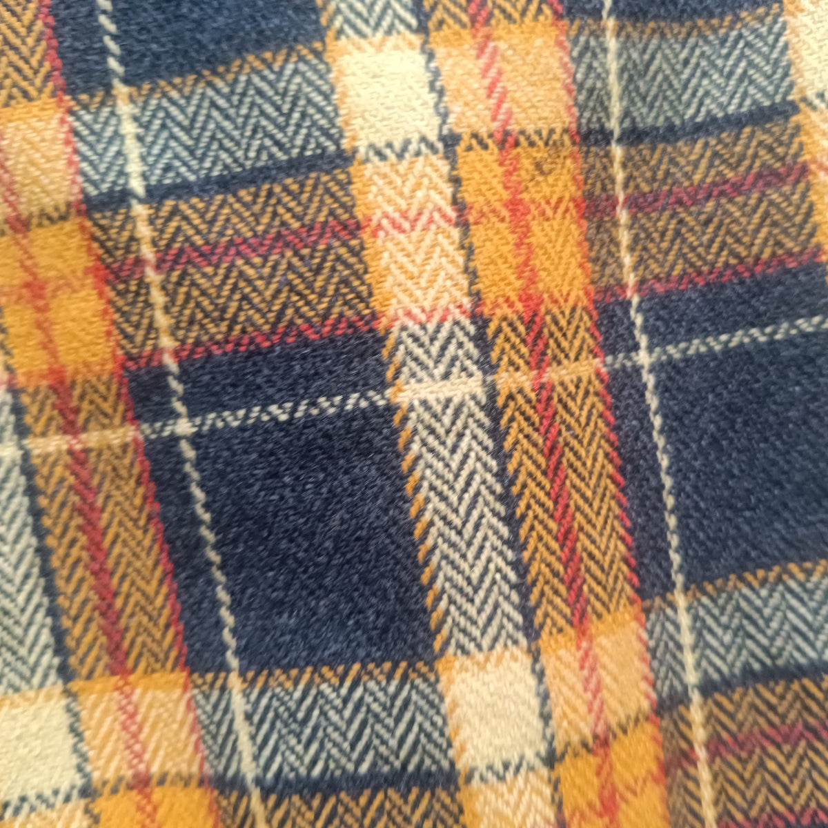 Plaid Pencil Skirt - Vintage 90s Tartan Yellow Navy S/M