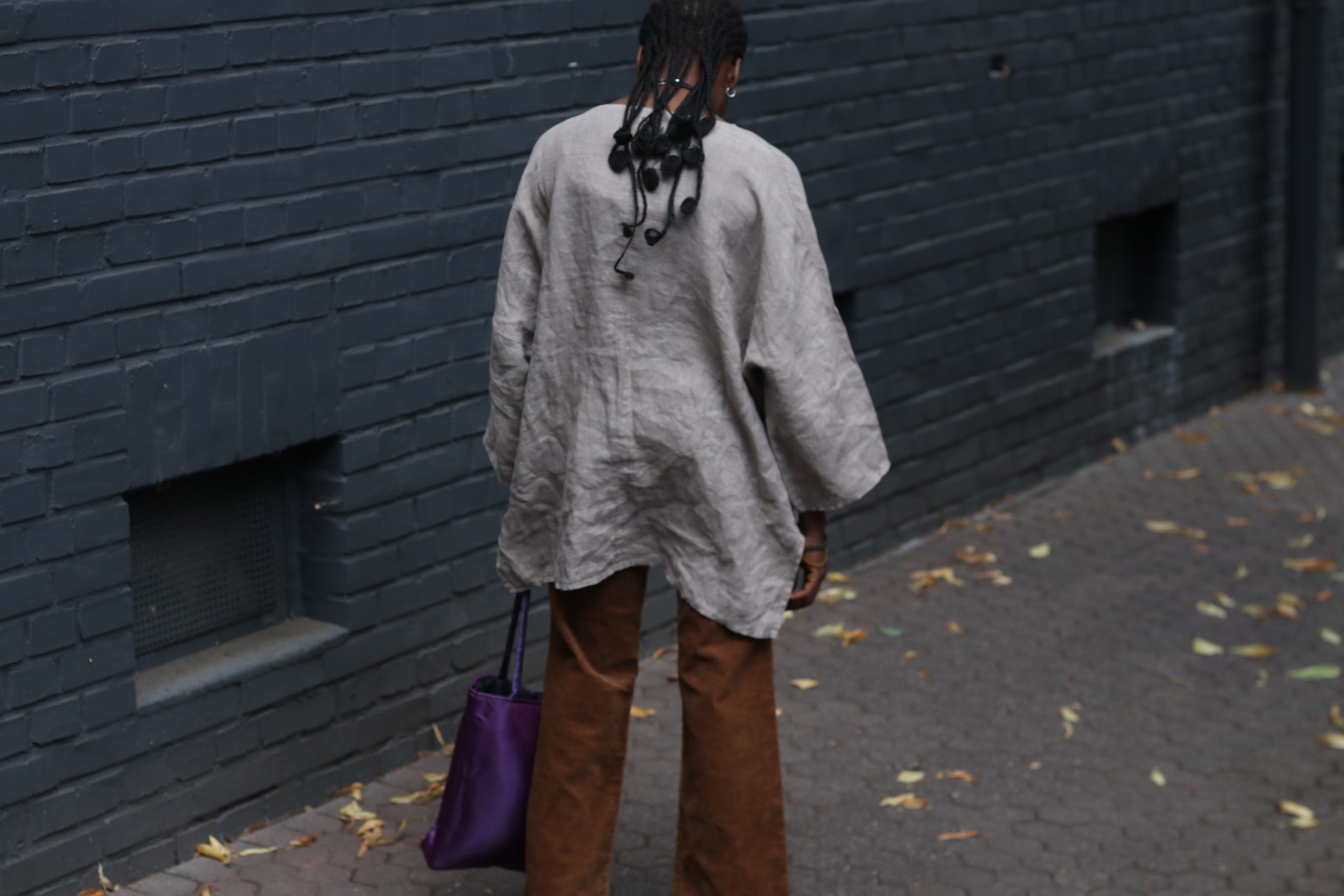 Vintage Linen Tunic Top - 90s Oversized Beige Blouse - L/XL