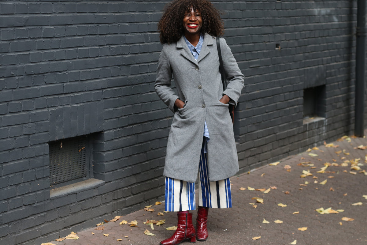 Vintage Grey Wool Coat | 90s Heine Cashmere Blend Overcoat | S