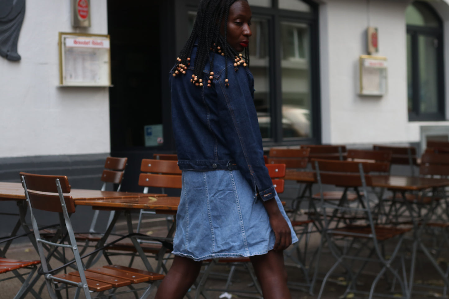 Vintage Denim Skirt Crown Jeans Company 70s 80s High Waisted Button Front A Line