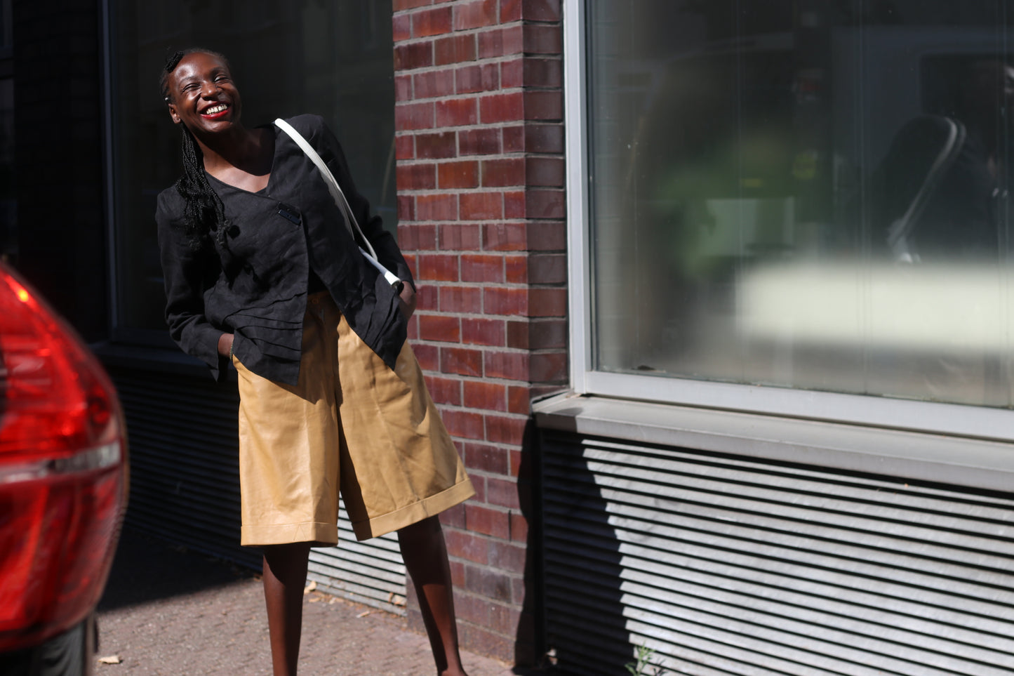 Linen Jacket 90s Minimalist Black Pleated Blazer Fits S EU 36