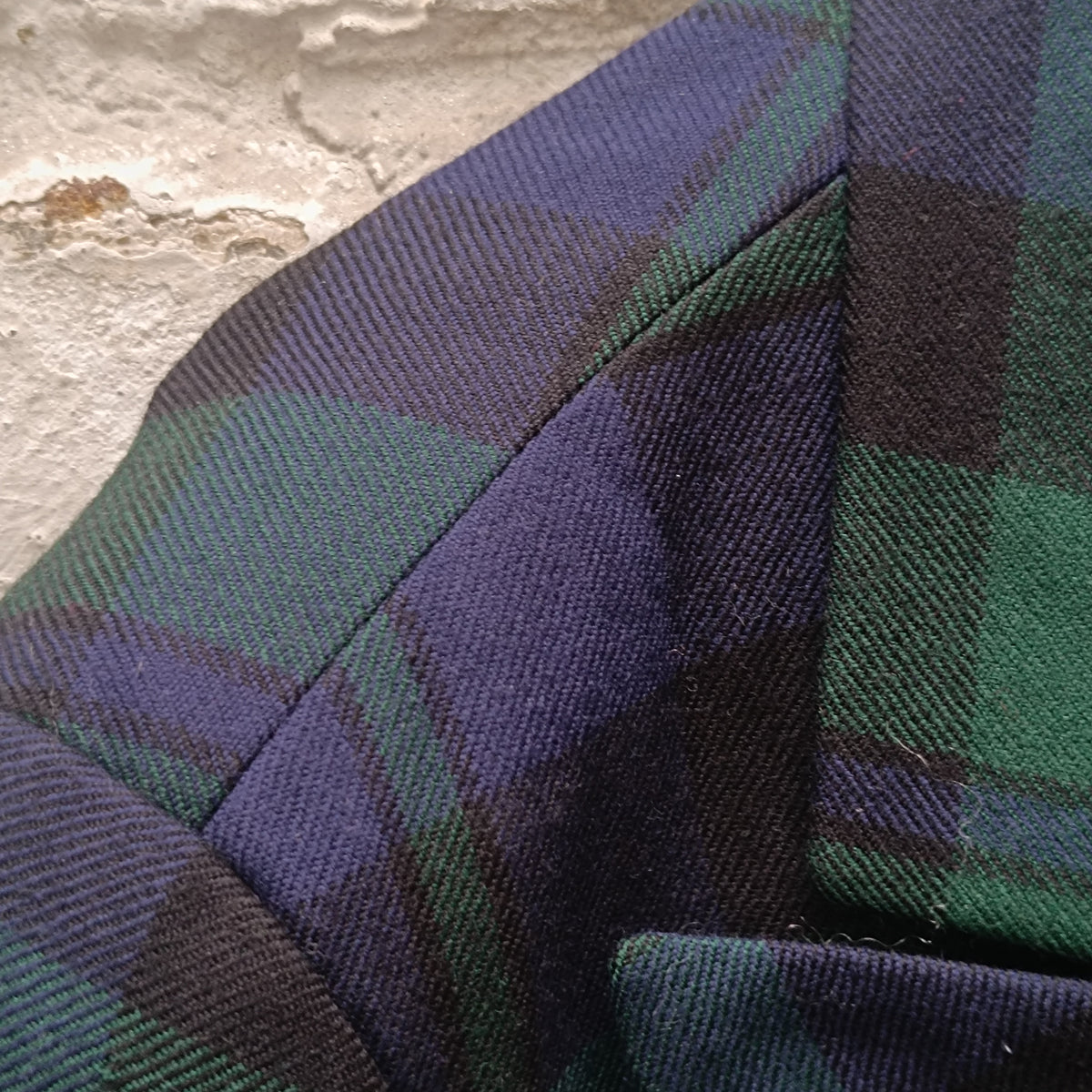 Plaid Wool Blazer | Vintage 80s 90s Black Watch Tartan Jacket L
