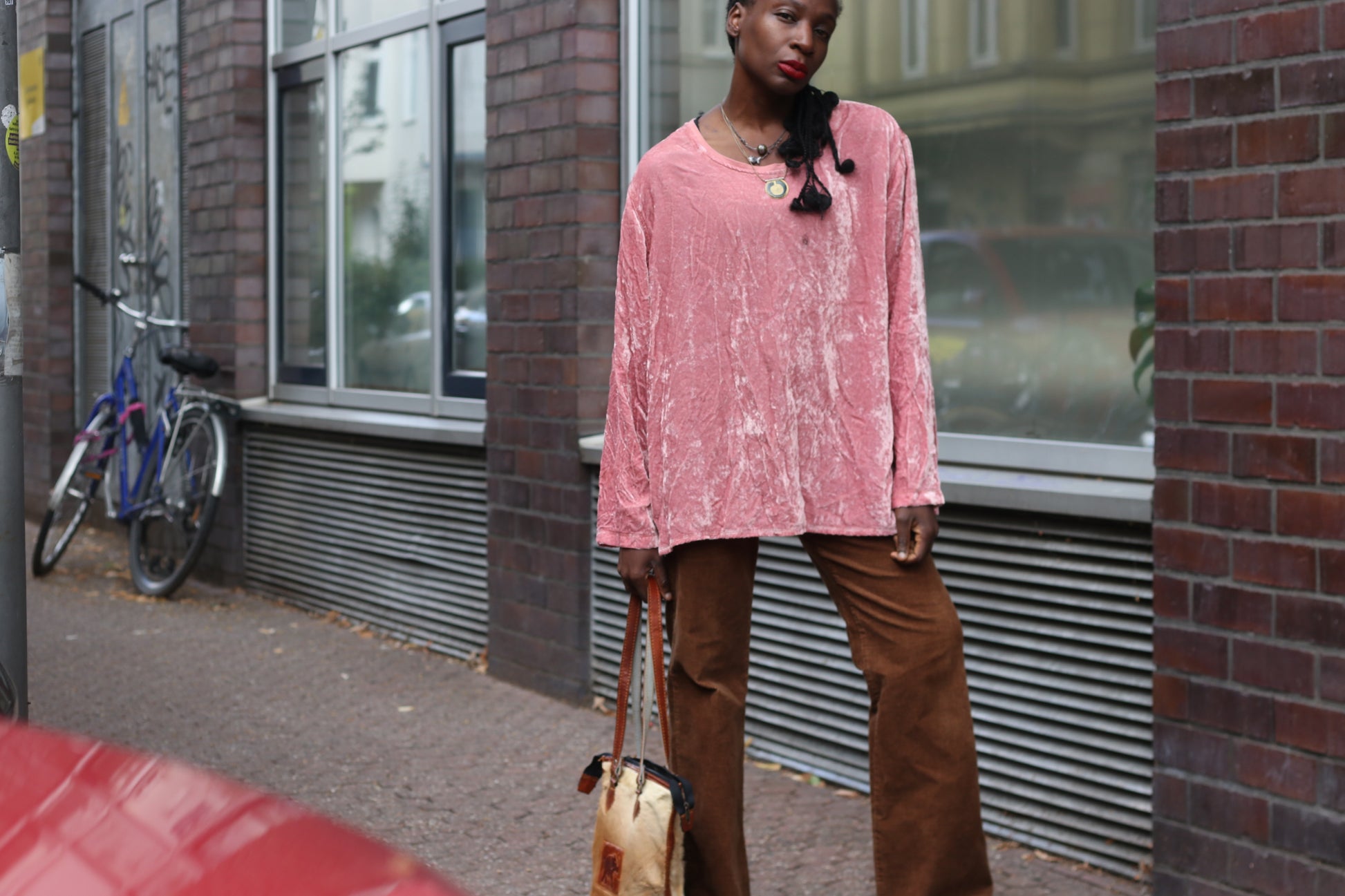 Crushed Velvet Top | Vintage Y2K Dusky Pink Long Sleeve Shirt | XLT