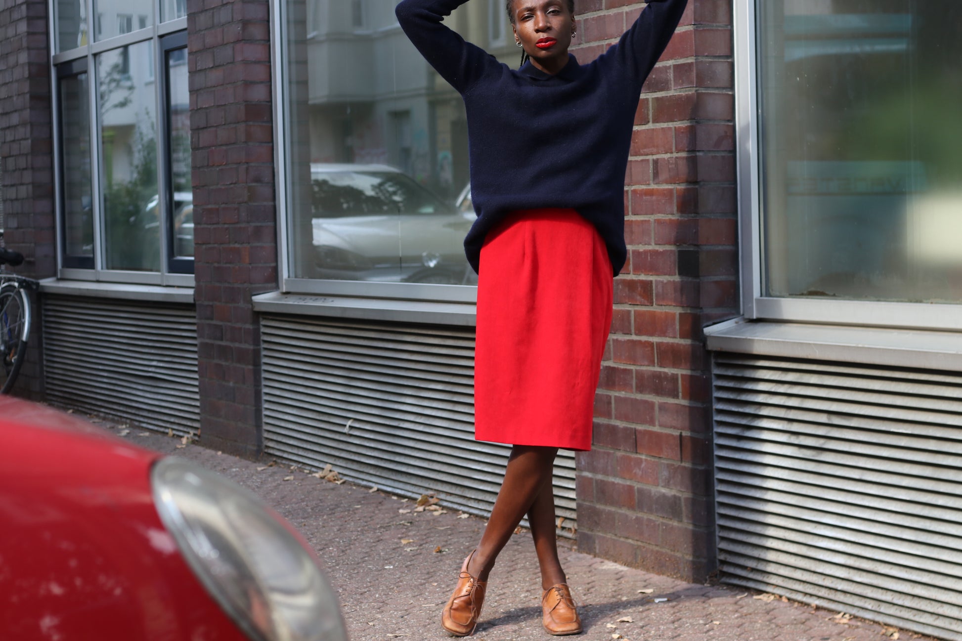 Vintage Navy Cashmere Sweater | Y2k Collared Pullover Jumper M