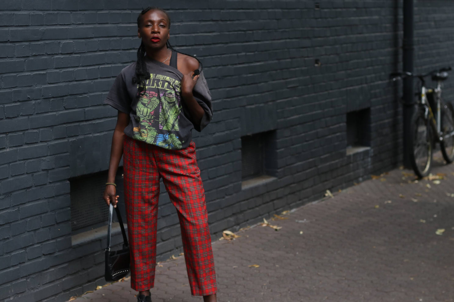 Vintage Red Plaid Trousers | 80s High Waist Tartan Wool Pants | Fits M
