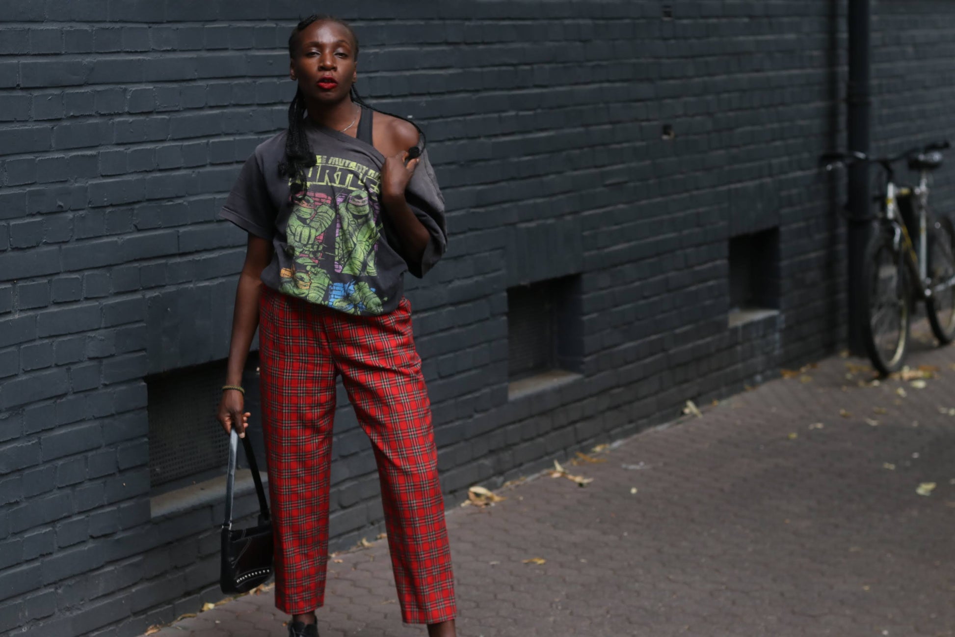 Vintage Red Plaid Trousers | 80s High Waist Tartan Wool Pants | Fits M