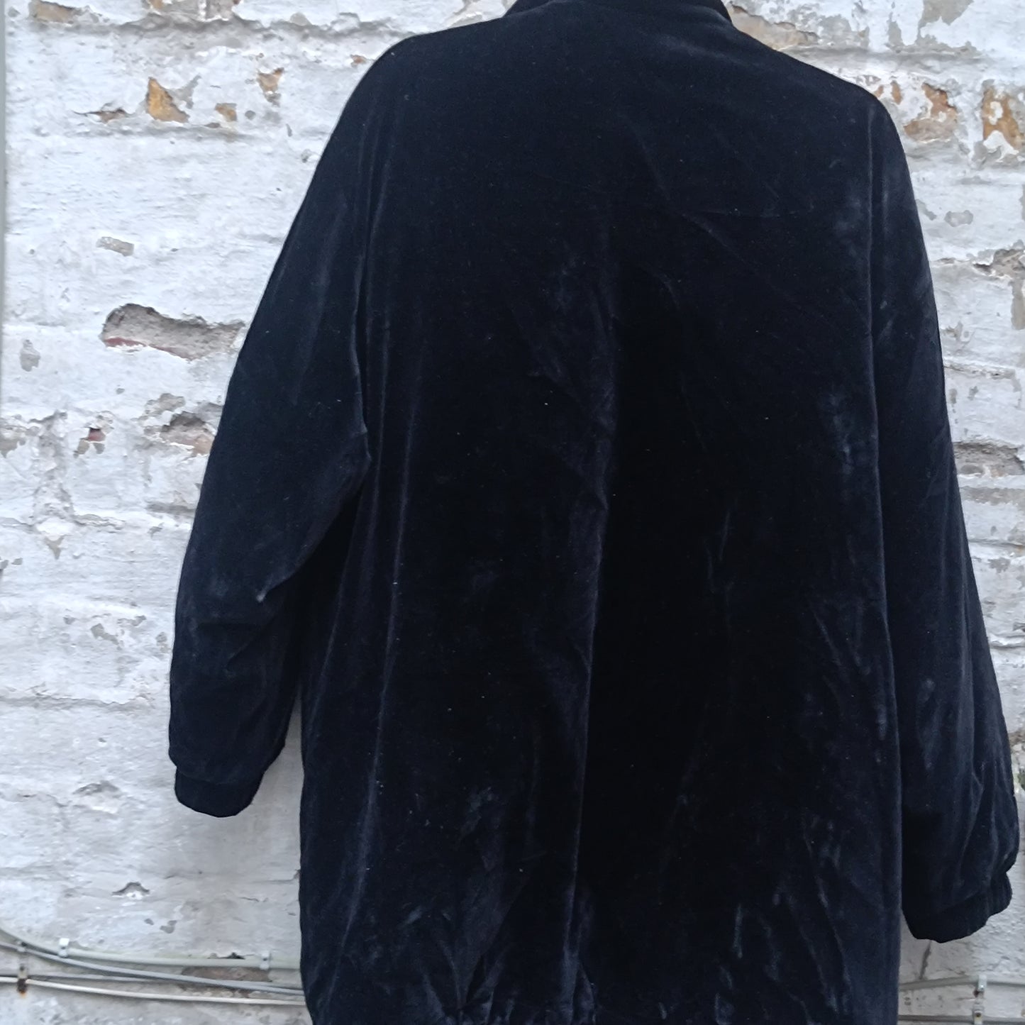 Bogner Black Velvet Quilted Jacket with Gold Zip Accents