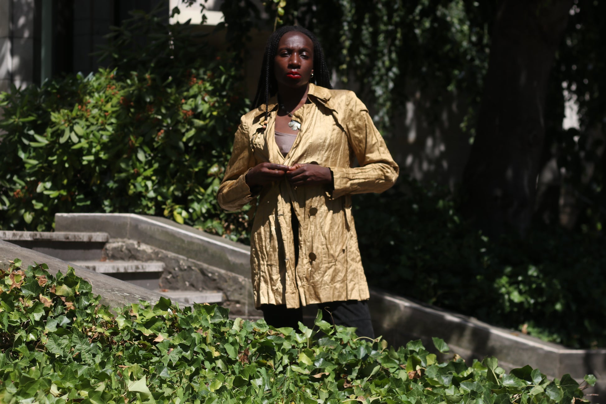 Georges Rech Vintage 90s Trench Coat - Mustard Brown Light Jacket