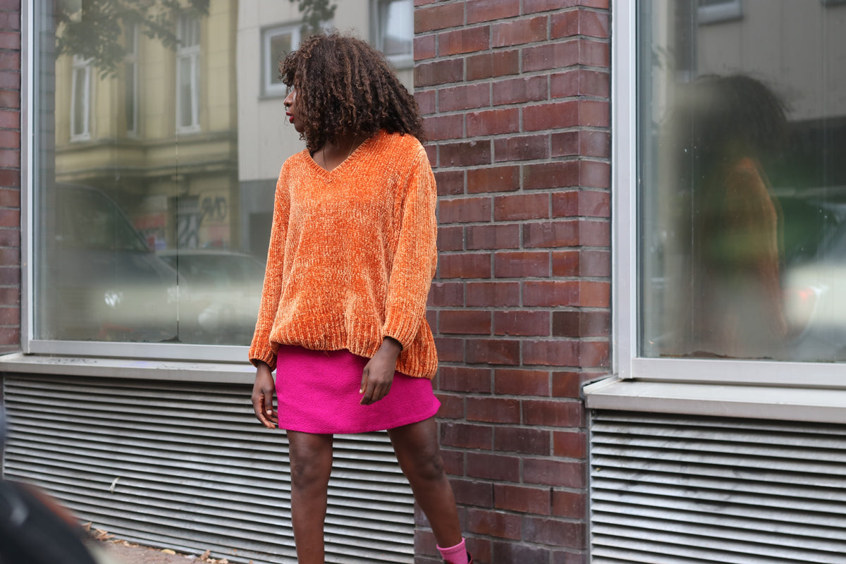 Vintage 60s Hot Pink Wool Mini Skirt | Fuchsia Boucle A Line Skirt