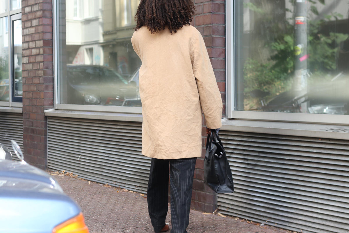 Vintage Wool Angora Coat | Classic Camel Quiet Luxury Jacket | S to M