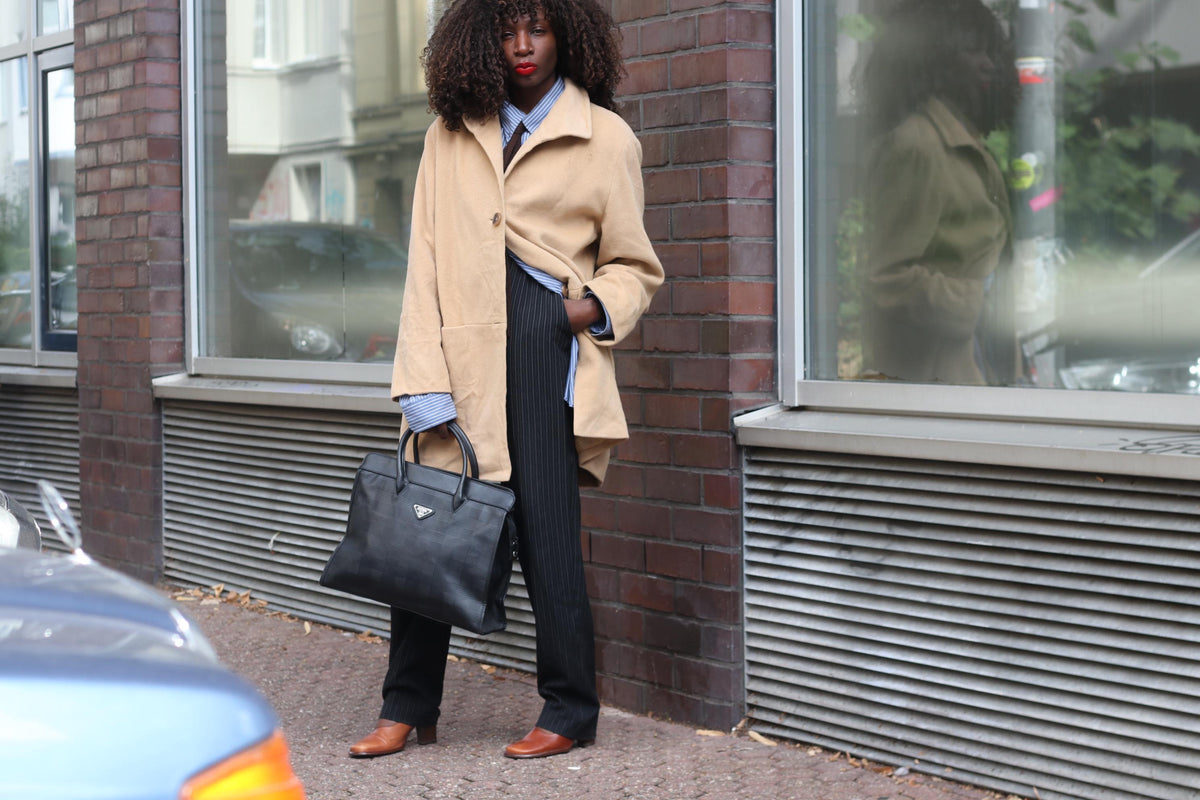 Vintage Wool Angora Coat | Classic Camel Quiet Luxury Jacket | S to M