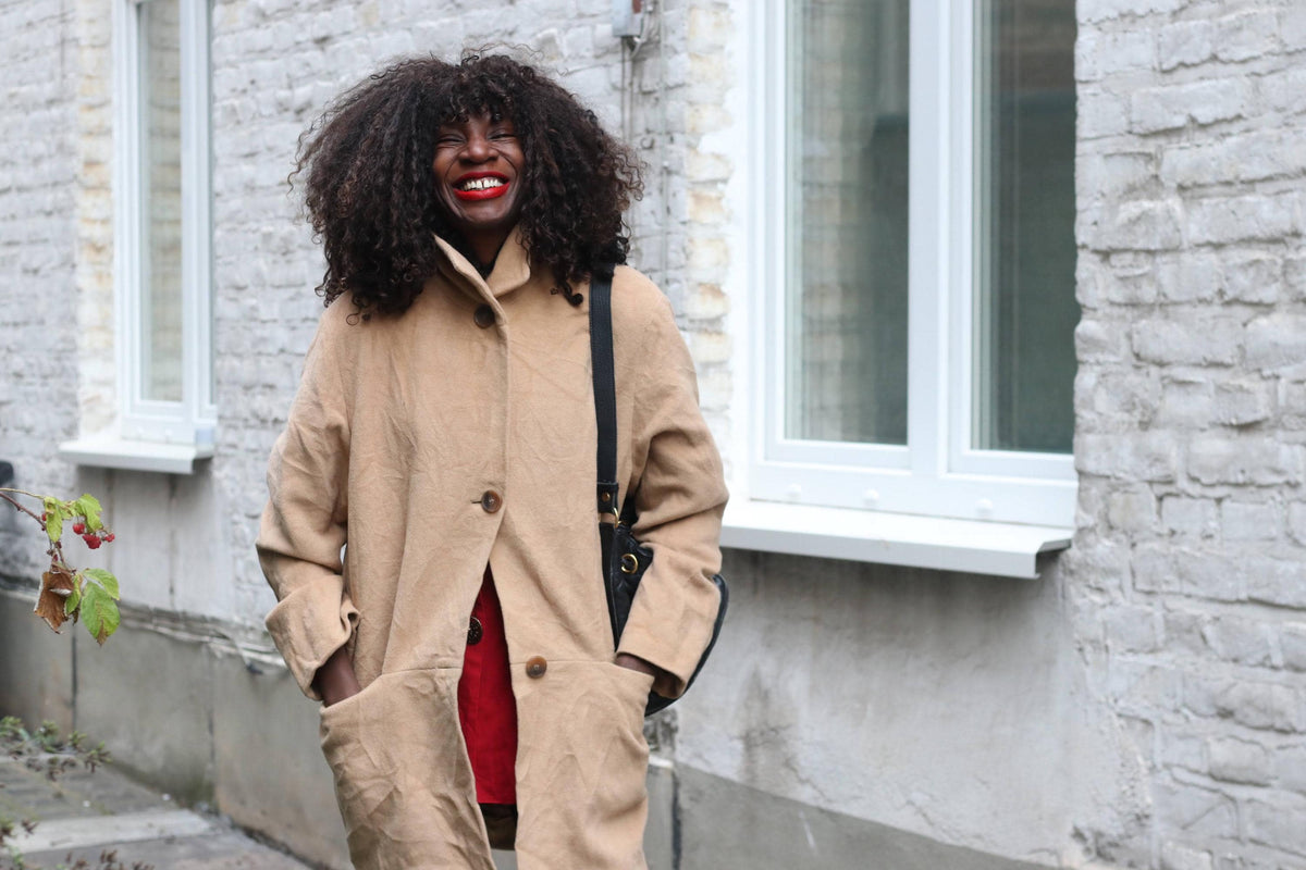 Vintage Wool Angora Coat | Classic Camel Quiet Luxury Jacket | S to M