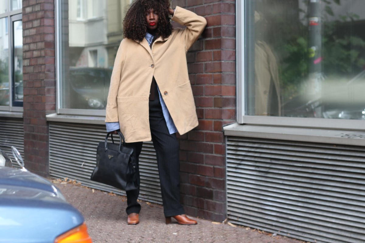 Vintage Wool Angora Coat | Classic Camel Quiet Luxury Jacket | S to M