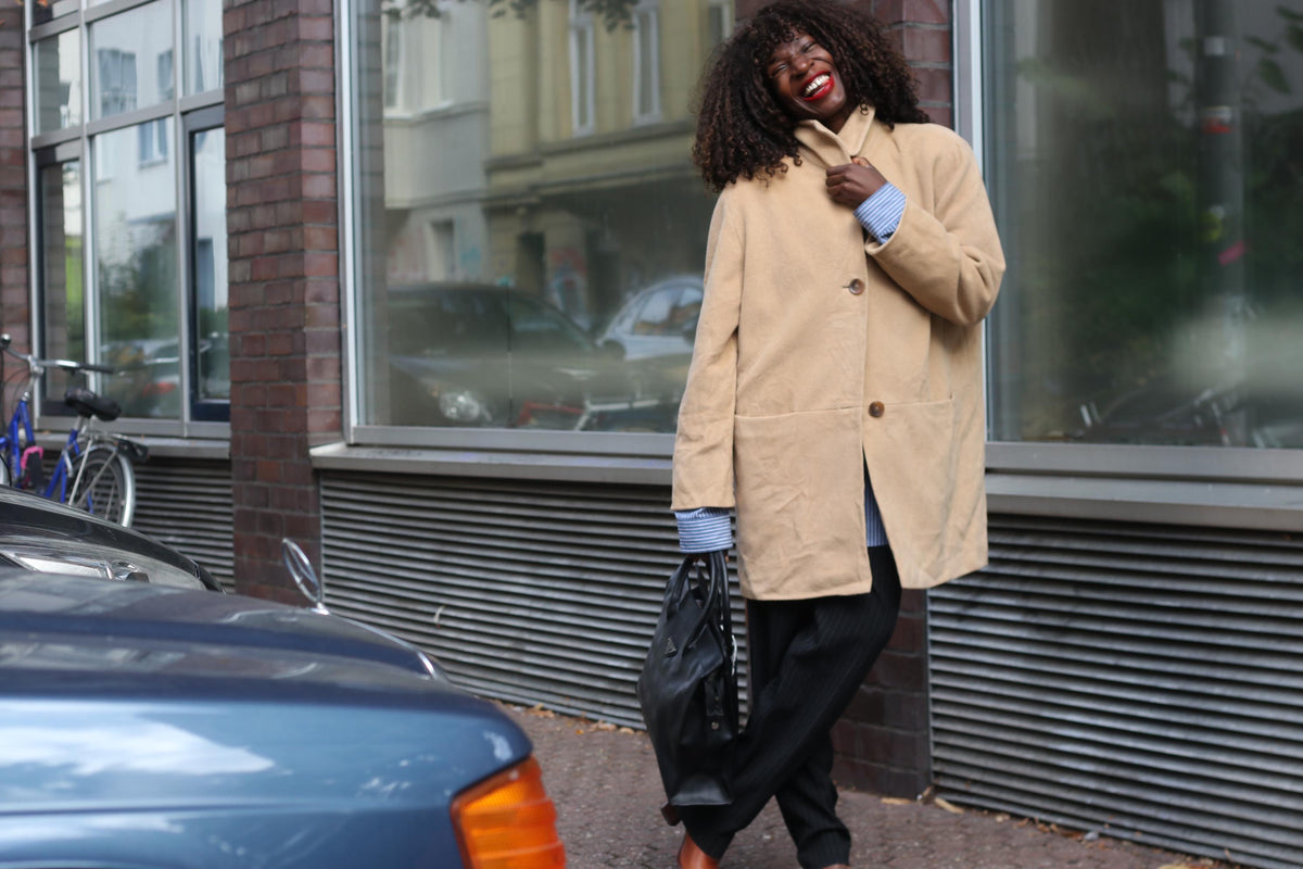 Vintage Wool Angora Coat | Classic Camel Quiet Luxury Jacket | S to M