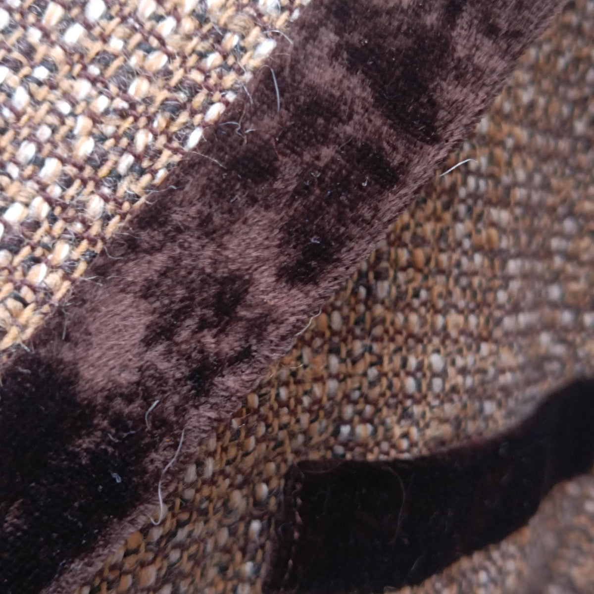 JOBIS Vintage Tweed Blazer| Brown Wool Blend Velvet Trim Jacket| Dark Academia Sz 12
