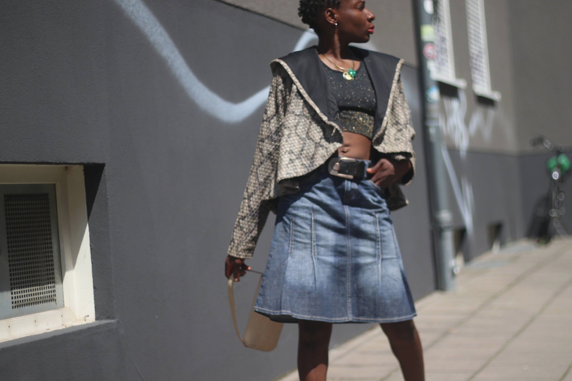 Vintage Esprit Denim Skirt Y2K Paneled A Line Midi Blue Jean Skirt 90s Vintage