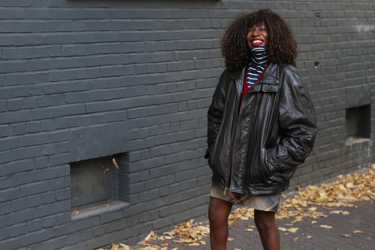 Vintage London Fog Leather Bomber Jacket | 90s Oversized Dark Brown Coat | L/XL