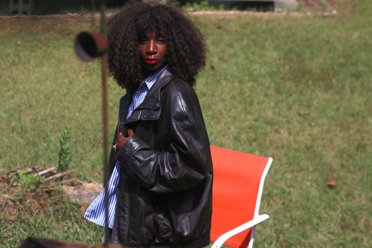 Vintage London Fog Leather Bomber Jacket | 90s Oversized Dark Brown Coat | L/XL