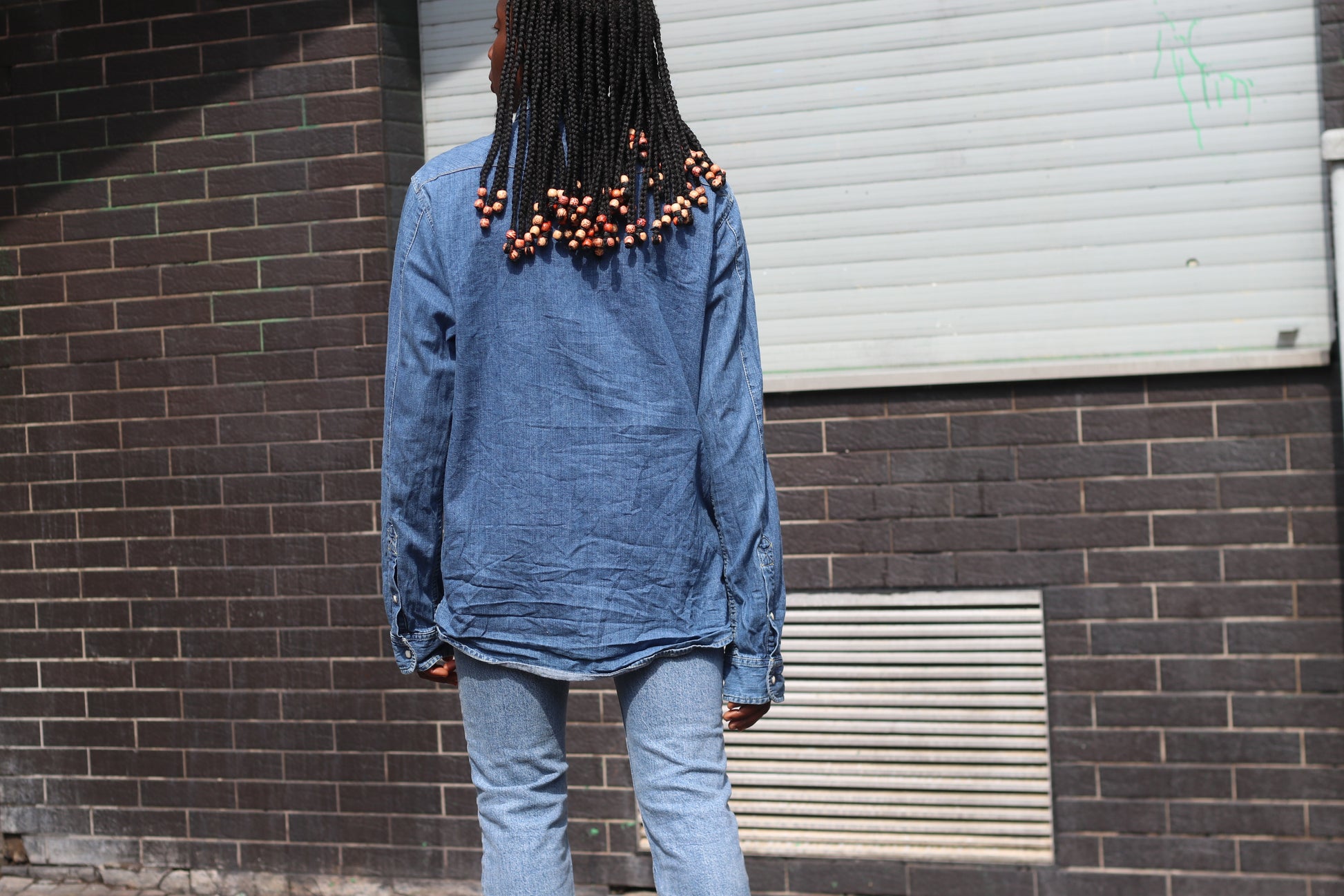 Vintage Lee 90s Western Denim Shirt L Light Wash Cowboy Jean Snap Button Top Blouse