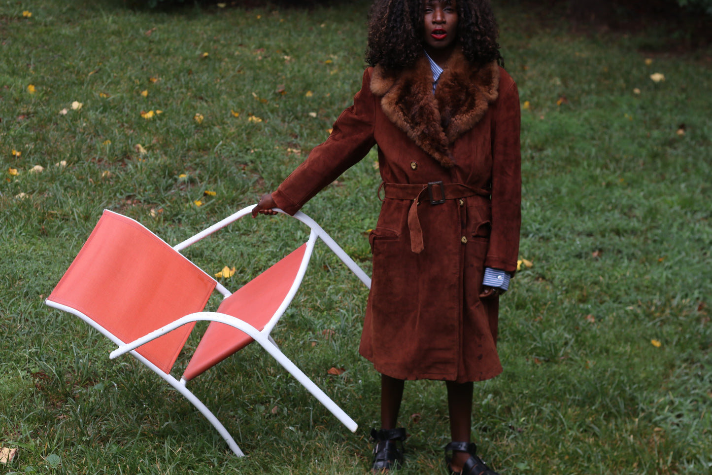 Vintage 70s Wild 'N' Woolly Sheepskin Coat | Rust Suede Penny Lane