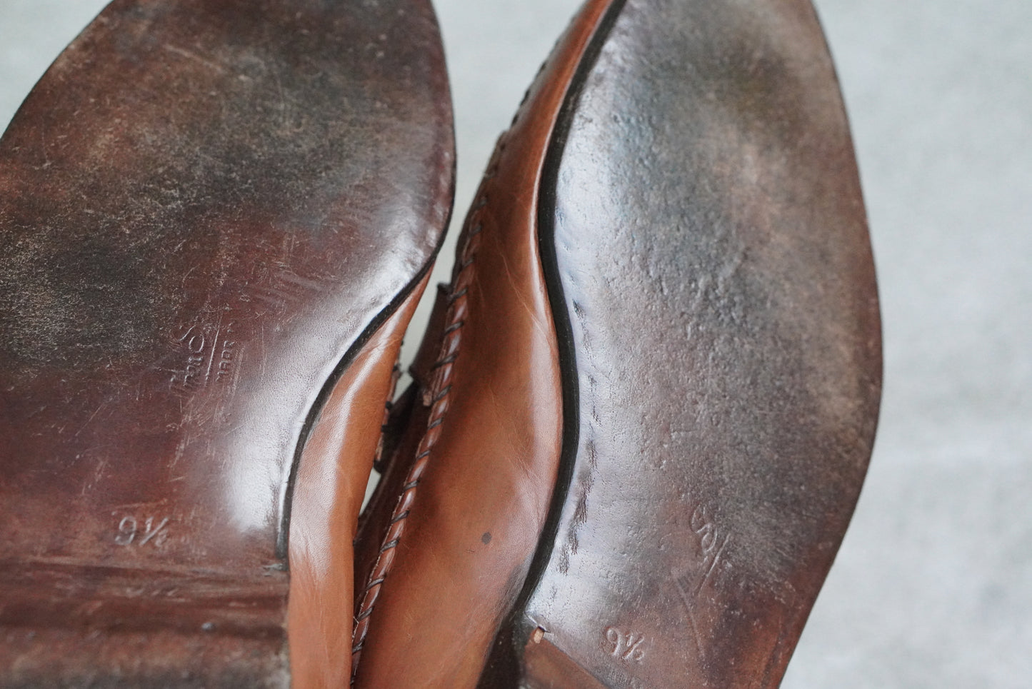 Maraolo Vintage Italian Leather Loafers - Brown Kiltie Fringed Buckle Shoes