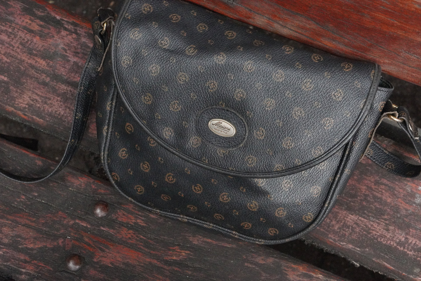 Maiani Vintage 80s Monogram Crossbody Bag - Made in Italy