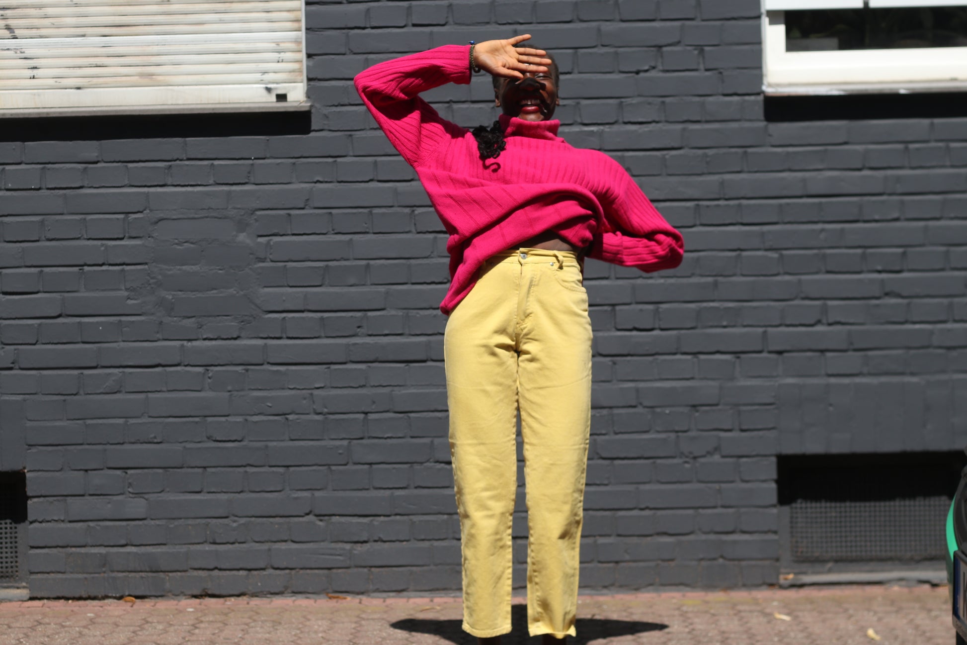 Vintage Yellow High Waist Jeans | 90s MASH Tapered Denim Pants