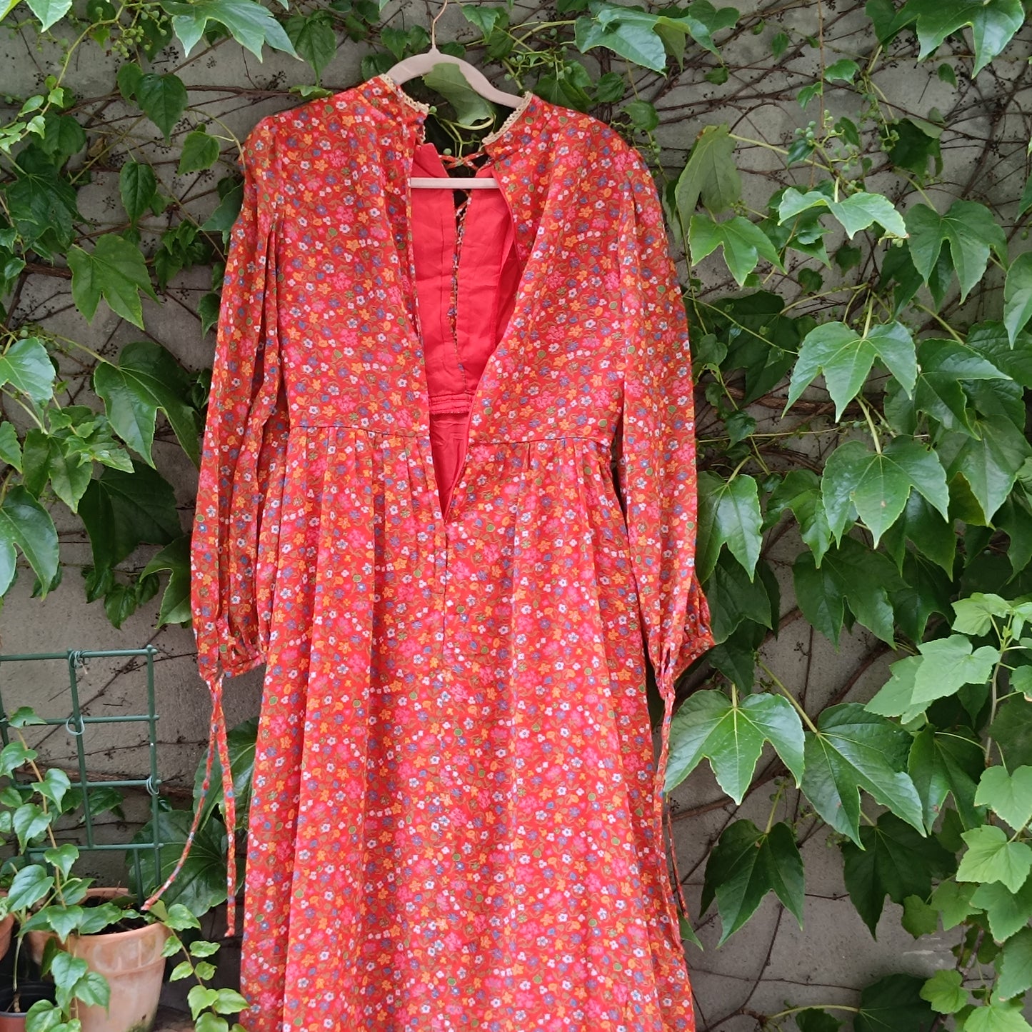 Candi Jones Vintage 70s Floral Ditsy Prairie Boho Maxi Dress | M/L