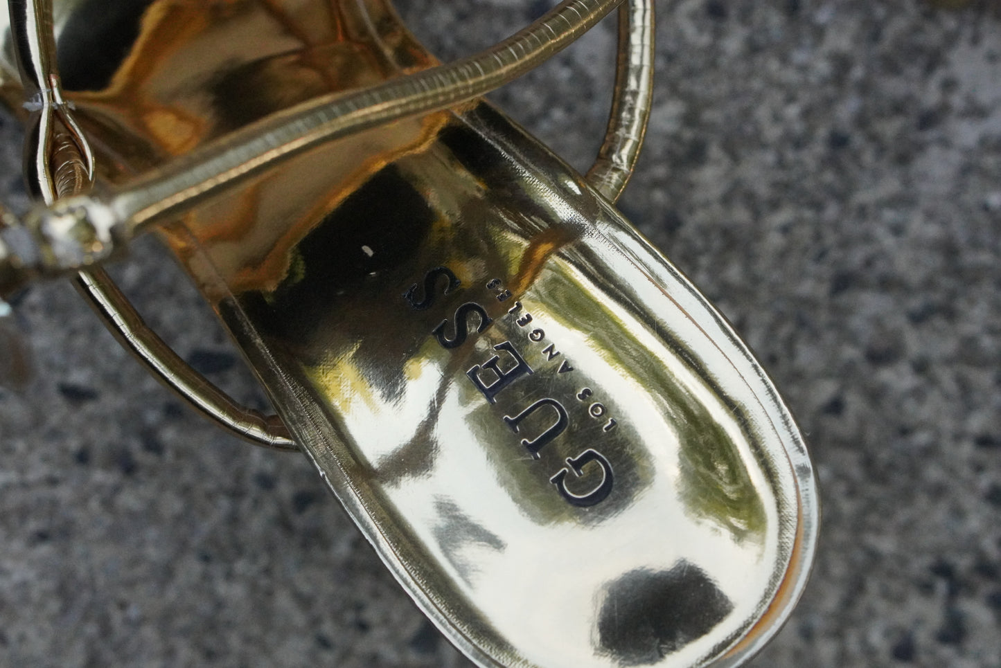 Guess Vintage Y2K Metallic Gold Strappy High Heels - Size 10M
