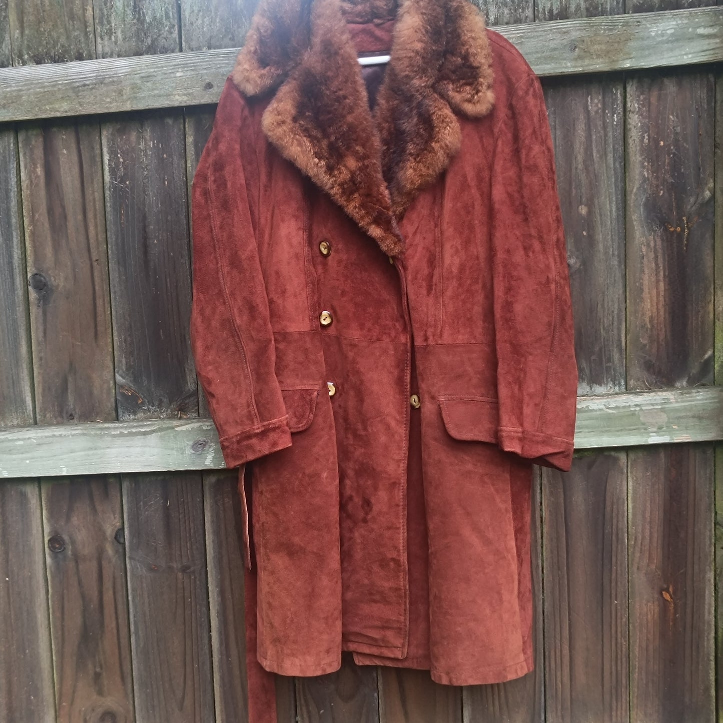Vintage 70s Wild 'N' Woolly Sheepskin Coat | Rust Suede Penny Lane