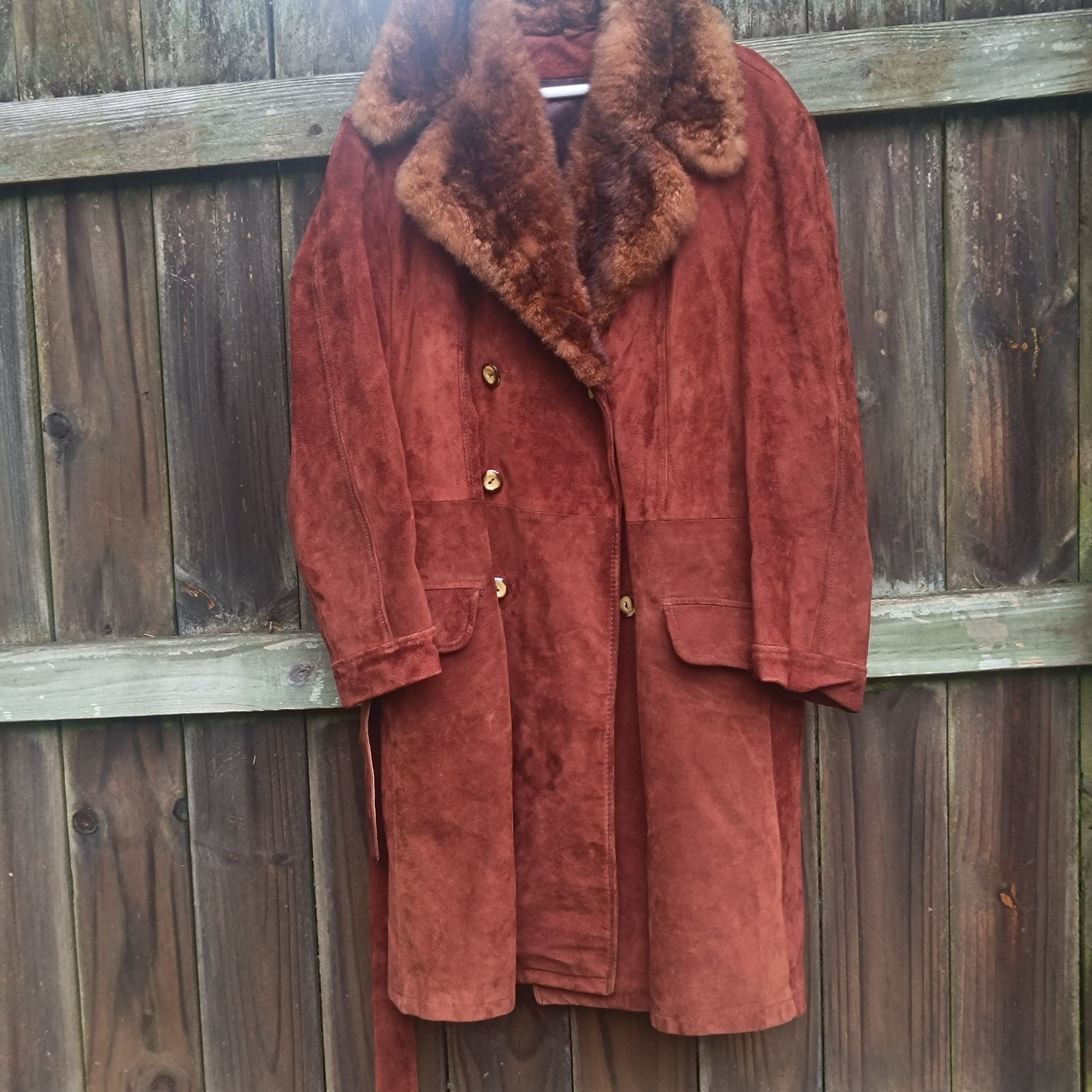 Vintage 70s Wild 'N' Woolly Sheepskin Coat | Rust Suede Penny Lane