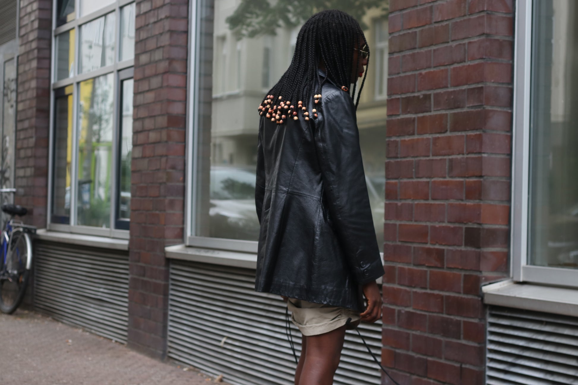 Vintage 1990s Black Leather Blazer Jacket M Matrix Goth Longline Coat Minimalist