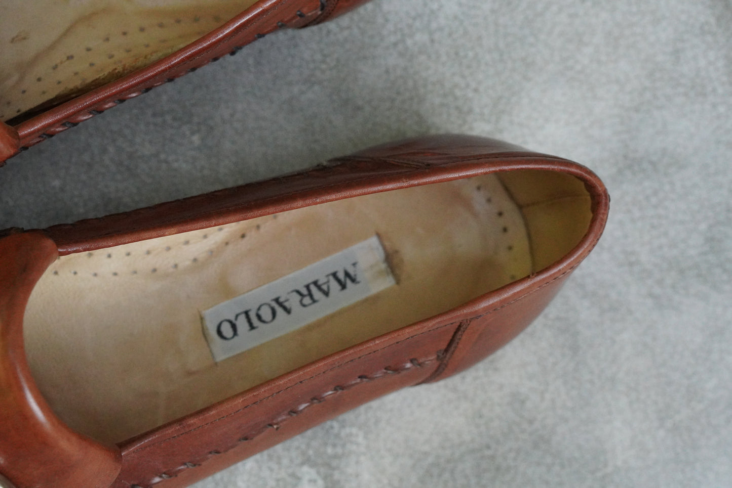 Maraolo Vintage Italian Leather Loafers - Brown Kiltie Fringed Buckle Shoes