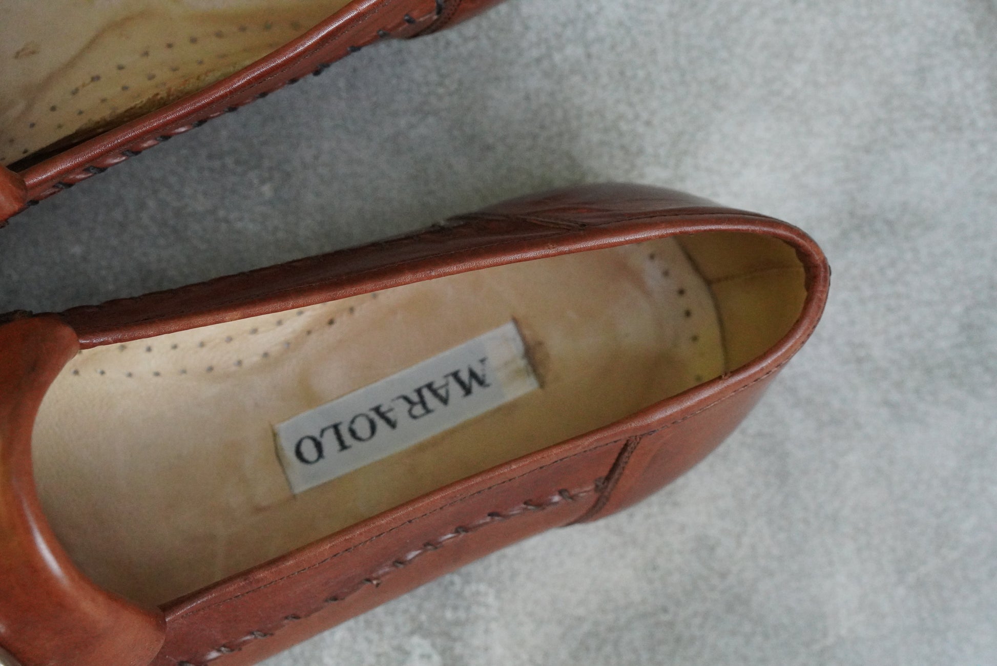Maraolo Vintage Italian Leather Loafers - Brown Kiltie Fringed Buckle Shoes