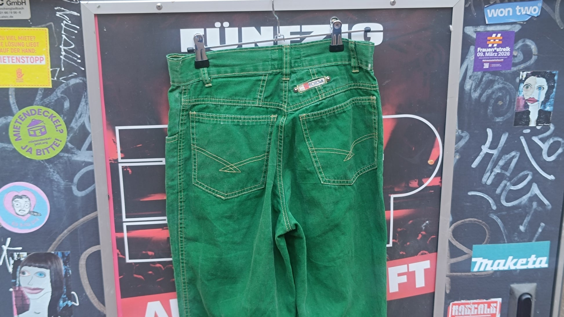 Marc Brown Vintage 90s High Waisted Green Jeans - Straight Leg Denim