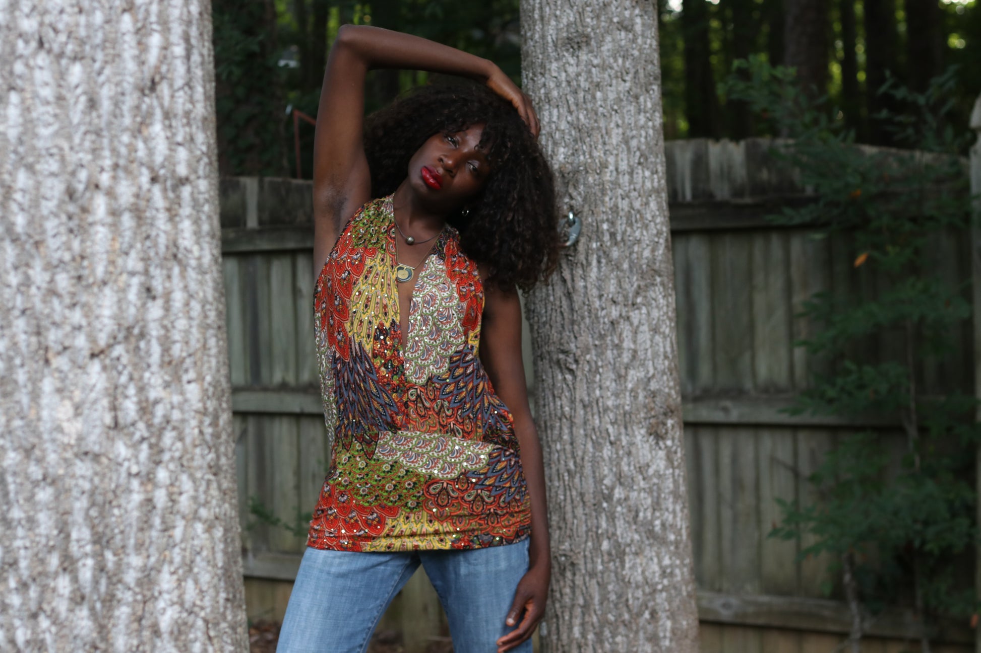 Vintage 2000s Halter Neck Top - Y2K Sequin Boho Tunic Shirt