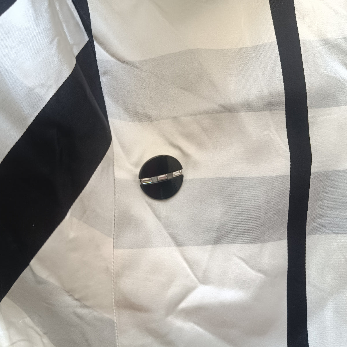 Vintage Striped Blazer | 90s Black White Geometric Jacket | Vera Mont S