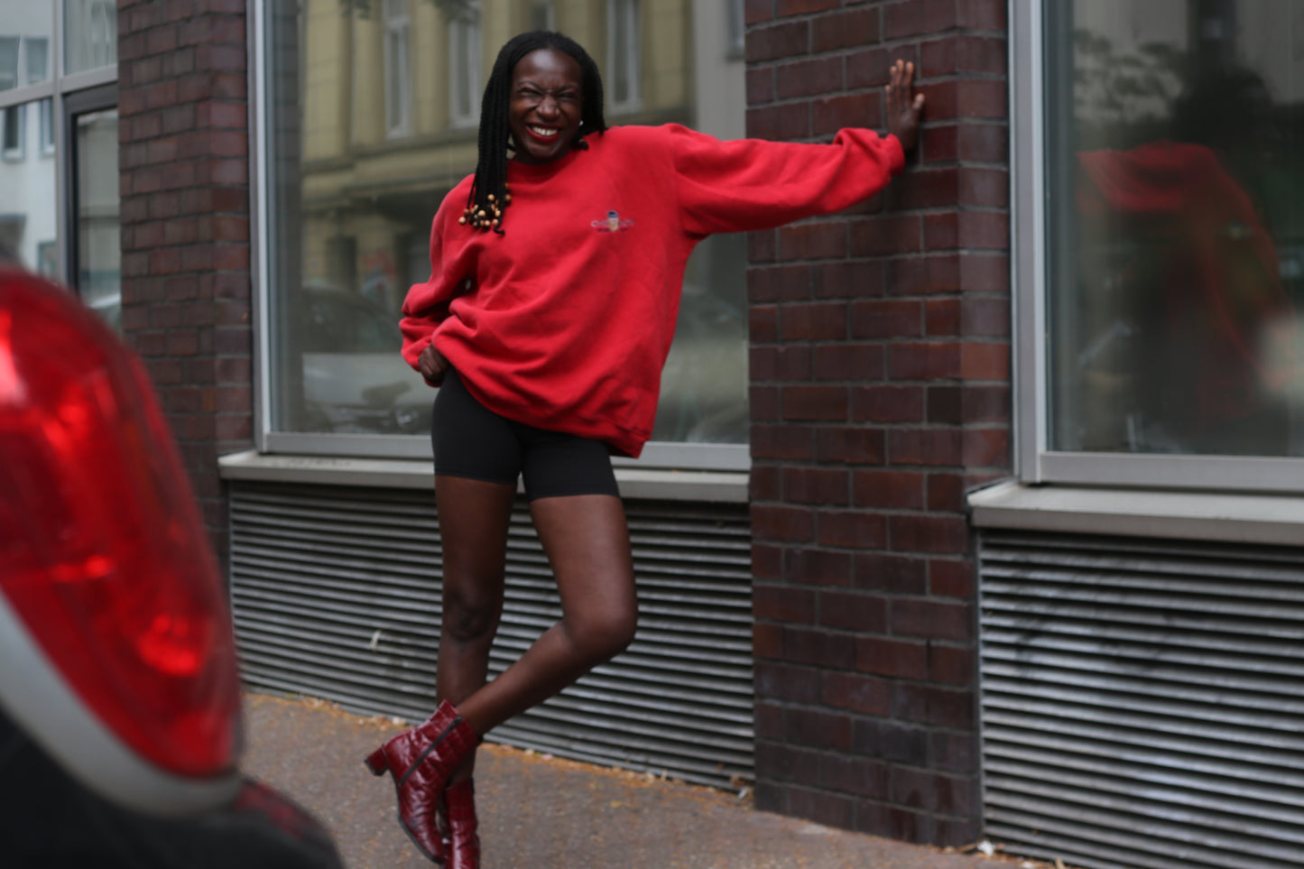 Vintage Chevignon Sweatshirt - 90s Red Graphic Crewneck Jumper