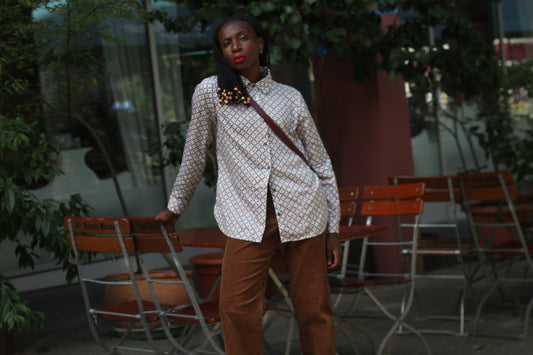 Vintage Walbusch Geometric Print Shirt - 70s Patterned Blouse