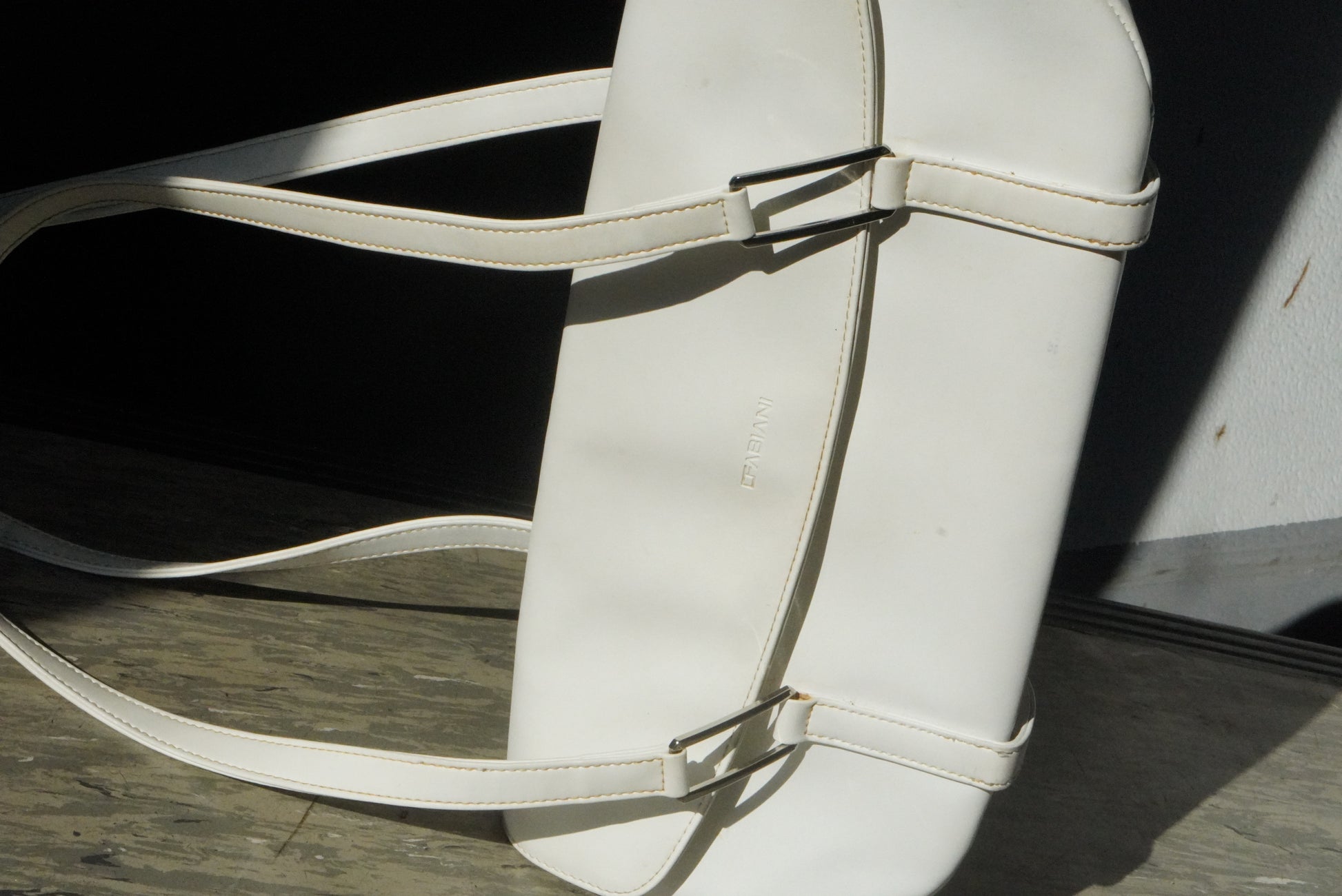 Vintage C Fabiani White Bag 90s Minimalist East West Shoulder Purse Retro Handbag