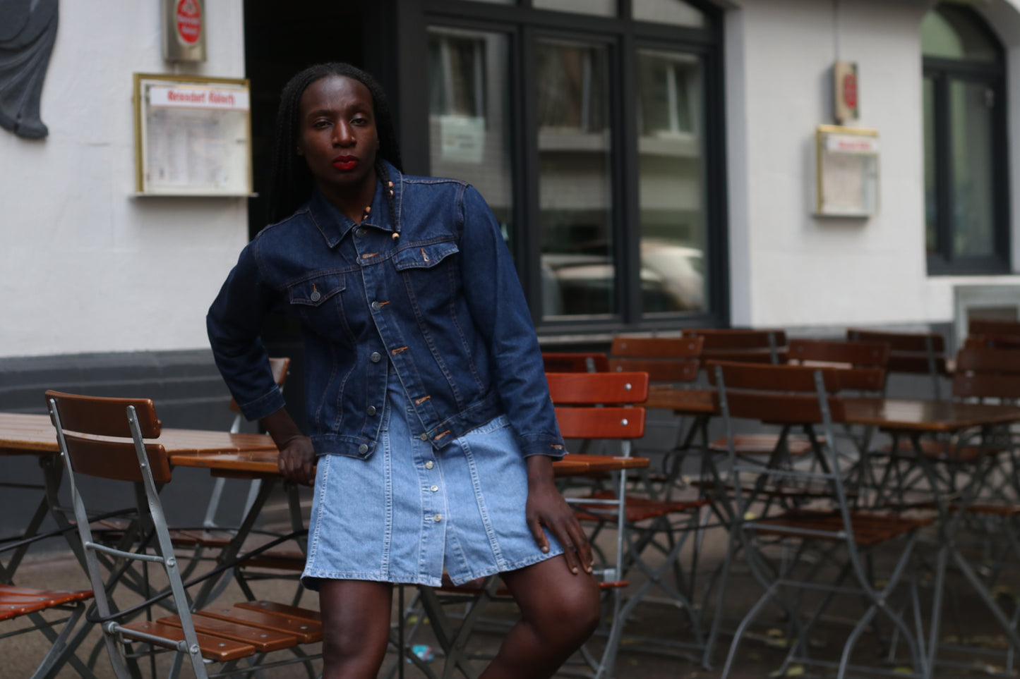 Vintage Denim Skirt Crown Jeans Company 70s 80s High Waisted Button Front A Line