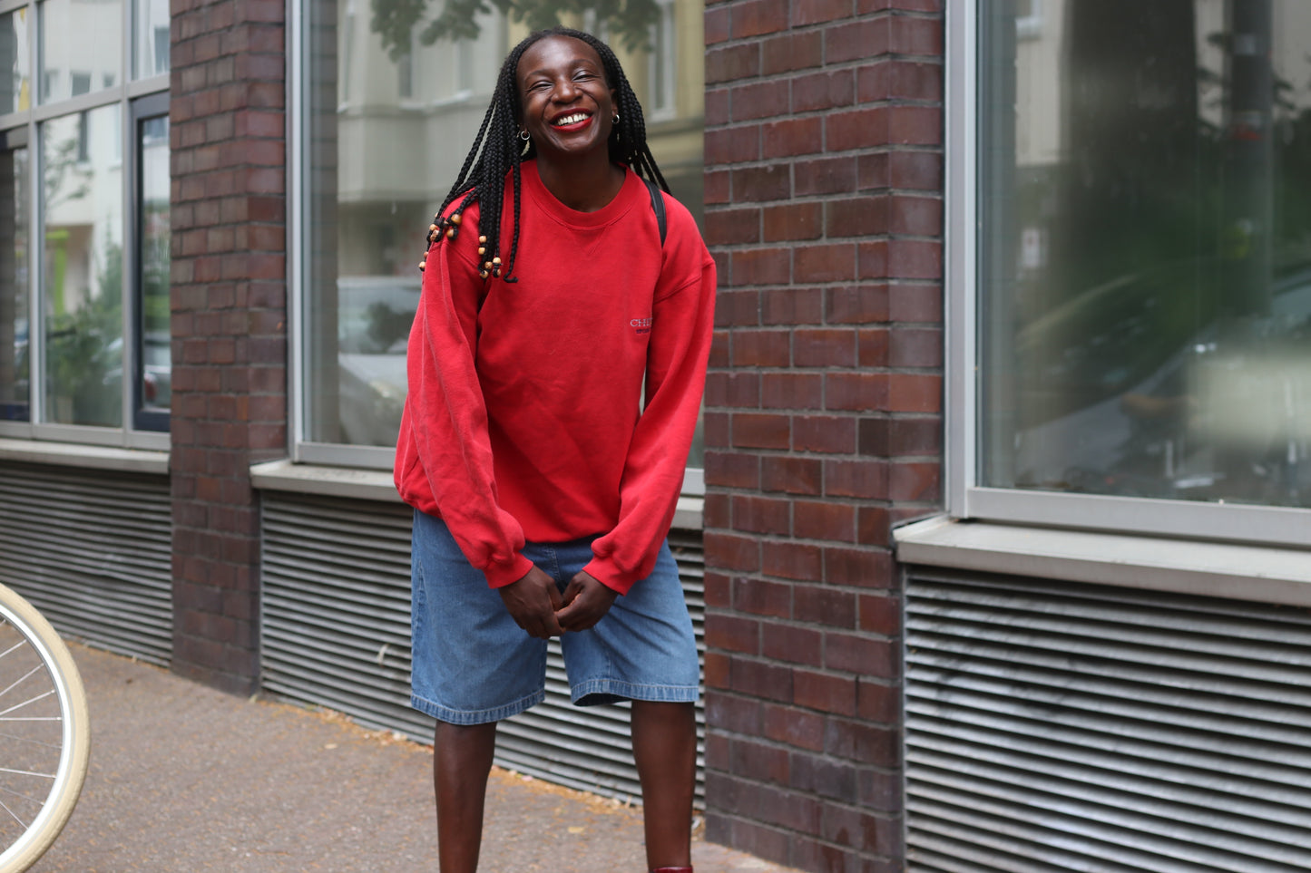Vintage Chevignon Sweatshirt - 90s Red Graphic Crewneck Jumper